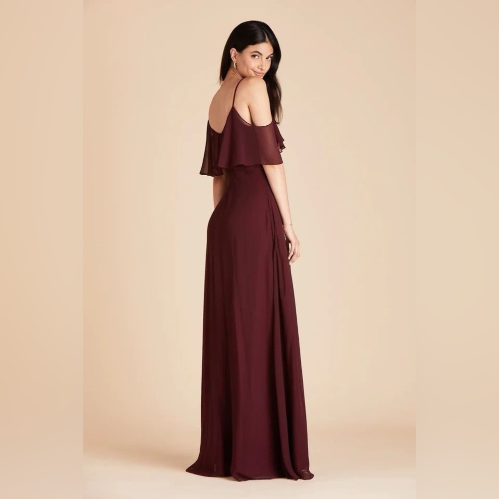 Birdy Grey Jane Convertible Chiffon Bridesmaid Dress in Cabernet Size Large
